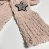 Eşarplar Lady Harajuku Yıldız Çıkartları ile Serin Eşarp Y2K Kız Dekoratif Örme Moda Gündelik Sokak Naksisi