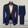 Herrenanzüge Schwarz Formale Hochzeit Für Männer Perlen Laple Jacke Männliche Mode Einreiher Blazer Weste Hosen 3 Stück Business Wear Set