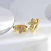 Hoop Boucles D'oreilles De Luxe À La Mode Stéréoscopique Fleur En Forme De CZ Zircon Boucle D'oreille Pour Femme Top Qualité Mode Fête De Mariage Bijoux De Mariage