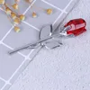 Decorative Flowers Artificial Crystal Rose With Metal Rod Flower Branch Decoration Pendant Gift
