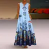 Vestidos casuais 2023 estampa floral boho vestido longo roupas de verão para mulheres deco