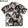 Men's Casual Shirts Dark Icon Funny Printed Vintage Street Men's Shirt Arrival Summer Shirts for Man Male Top 230410