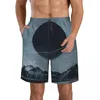 Shorts masculinos homens de secagem rápida beachwear galáxia estética céu estrelado montanha maiô masculino 2023 maiô verão banho