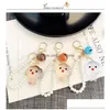 Mticolor Creative Dog Keychain med Pearl Chain Bell Pendant Key Delicacy 3D Animal Ring Bag Tillbehör Drop Delivery Dhkqz