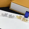 2023 neue Damenmode Ohrstecker Schmuck Gold/Sier Dual Flower Ohrringe Prinzessin Sweet Diamond Ins Beliebte Ohrstecker Hochzeit Blumen Ohrring Geschenk