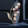 Pins Brooches SUYU Luxury Copper Micro Inlaid Cubic Zirconia Bell Lily of the Valley Brooch Women's Wedding Jewelry Gifts Clothing Accessories 230411