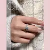 Cluster Rings 925 Sterling Silver Mosang Diamond Women's Ring Four Claw Round Bag Hand Holding Flower Wedding Style Style