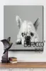 Niedlicher Hund, kleiner Schmetterling, handgemaltes Tierölgemälde auf Leinwand, moderne Heimwanddekoration, ohne Rahmen293k1788237