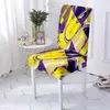 Chair Covers Small Fresh Style Geometric Patterns Dining Room Stretch Seat Cover