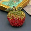 Brooches Vintrage Apple Color Rhinestone Red Green Sweet Little Refreshing Couple Brooch