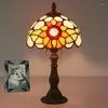 Table Lamps Creative Tiffany Stained Glass Sunflower Decor Home Lighting Bedroom Bedside Lamp Standing Desk Light LED Fixtures