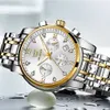Wristwatches Top Brand OLEVS Luxury Quartz Watch for Men Waterproof Stainless Steel Man Luminous Stop Date Display Wristwatch Male 230410