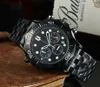 Top Free Outdoor Mens Watches ruch kwarcowy obserwuj czarną tarczę z bransoletą ze stali nierdzewnej