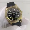 12 estilo Po real com caixa relógios mecânicos Novos modelos homens de 42 mm Amarelo Dial Black Dial Bracelete de borracha Asia 2813 Movimento Autom9510773