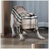 Дизайнер одежды для собак Одежда для собак Классический клетчатый узор Одежда для собак Плащ Легкая ветровка Куртка с капюшоном для французского Blodg Pu Dhfuh