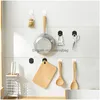 Robe Crochets en acier inoxydable Single Hook Coat Punch Wallmountted Salle Kitchen Metal Clothes Set Drop Livrot Home Garden Bath Hardw Dh8ul