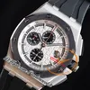 APF 44mm 26400SO A3126 Automatic Chronograph Mens Watch White Index Black Ceramic Bezel Camouflage Rubber Exclusive Technology Super Version Puretimewatch B2