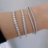 Braccialetti unisex in oro bianco 9K Bracciale tennis con gioielli fantasia Bracciale con diamanti moissanite DEF VVS da 4 mm