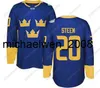 Weng World Cup Team Sweden Hockey Jerseys Lehner Kronwall Hagelin Karlsson Hornqvist Zetterberg Sooerberg Sedin World Cup hockey Jersey