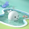 Bath Toys Electric Cartoon Whale Flashing Ball Water Squirting Sprinkler Baby Bath Toy Automatic Squirting Water Baby Bath Toy 230410