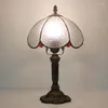 Tischlampen Tiffany kreative europäische mediterrane Schlafzimmer Nachttischbeleuchtung Dekoration warme Farbe amerikanische Retro nostalgische Lampe