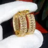 Hoop Huggie Bling Luxury Gold Color Iced Out Round Circle Rectangle CZ Earring Hiphop Cubic Zirconia Hoop Huggie Earrings For Women 230428