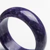 Bangle 2023 Ly äkta lila naturlig Charoite Gem Stone Round Armband Bangles Mors gåva Kvinnor Charm Inner Diameter 60mm