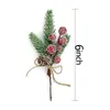 Flores decorativas 2 piezas de Navidad artificial rama de bayas rojas copo de nieve ramas de cono de aguja de pino para Navidad DIY suministro de corona Noel Decoratons