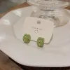 Studörhängen Sydkoreas lilla färska C-formade dubbla lapptäckarfärg Ins Tide Light Luxury Temperament Senior Sense Ear Studs