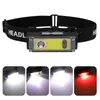 Head lamps Induction Headlamp COB LED Head Lamp Flashlight USB Rechargeable Head Torch 6 Lighting Modes Head Light Use 1*18650 Battery P230411