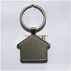 Customizable Logo 30 Styles Shape Metal Blank Tag Keychain Creative Car Business Advertising Personalized Stainless Steel Key Drop Del Dhkcz