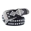 Cintura con strass Cintura con fibbia rimovibile unisex da strada con borchie e cristalli bling