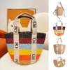 Luxus-Weinlese-Einkaufshandtasche Stroh-Strand-Raffia-Beutel-Womens-Woody-Korb-Schulter-Mann-Designer-Geldbörsen-Portemonnaie mit großem Eimergewebe-Einkaufs-Crossbody-Clutch-Handtaschen