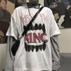 メンズTシャツメンゴシックヒップホップTシャツスプリングクロス長袖シャツパッチワーク女性ルースカジュアルファッションストリートウェアプリントトップスティー