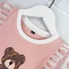 23ss Short sleeve dresses girls dress kids designer clothes Round neck bear printing Ribbon splicing dress shirt Dress big Girls skirts High quality kids clothes a1