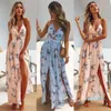 Fashion-Womens Summer Boho Maxi Long Dress Evening Party Beach Chain Dresses Sundress Floral Halter Dress Summer