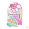 Office Scissors 1 Set Kawaii Plastic For Paper Cutter Scrapbooking Kids School Supplies Korean Stationery Drop Delivery Business Ind Dh4Nq