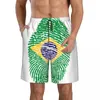 Men's Shorts Summer Men Swimwear Breathable Quick Dry Trunks Brazil Finger Print Beach For Running Training Surfing