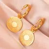 Dangle Earrings Dawapara Sun Coin Golden Symbol Hoop Vintage Protective Amulet Stainless Steel Jewelry