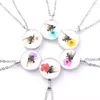 Chains Transparent Round Dragonfly Bee Petal Animal Inside Real Dried Flower Glass Pendant Alloy Chain Necklace For Women Party Gift