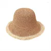 Cappelli a tesa larga Cappello da sole estivo da donna alla moda per donna Floppy Shade Dome Straw Girl Outdoor Vacation Beach Panama