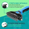 Pet Grooming Brush - Double Sided Shedding and Dematting Undercoat Rake Comb for Dogs and Cats,Extra Wide, Cat Grooming Brush, Dog Shedding Brush