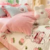 Bedding sets Jacquard Bedding Sets Milk Velvet Winter Warm Four Piece Set Thicken Quilt Cover Bed Linen Pillowcase Queen King Bedroom Decor 231110