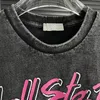 S 셔츠 힙합 헬스타 크랙 초상화 프린트 그래픽 빈티지 워시 디자인 Tshirt 223 남자 스트리트웨어 고민 티셔츠