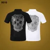 Plein Polo Рубашка Mens Designer T Roomts PP Брендская одежда Skull Men футболки Классическая высококачественная хип-хоп уличная одежда