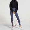 Vêtements de gymnastique Lulogo Femme Automne Lâche Demi-Zip Sport Tops Cordon À Manches Longues En Plein Air Col Debout Solide Fitness Sweatshirts