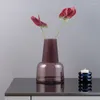 Vasos Home Rosa Cônico Pequena Boca Vaso De Vidro Simples Moderno Arranjo De Flores Decoração De Mesa