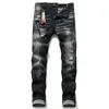 Jeans en denim pour hommes pantalon déchirant noir meilleure version skinny brisé italie de style vélo de moto rock jean