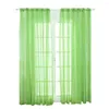 Rideau 1 panneau vert rideaux romantique argent étoile feuille Voile fenêtre criblage pour chambre d'enfants salon guirlande