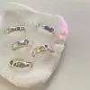 Bandringen Koreaanse opaal onregelmatige ringen roze zirkon natuursteen meisje bruiloft verlovingsringen Opal crystal y2k ringen esthetische sieraden p230411